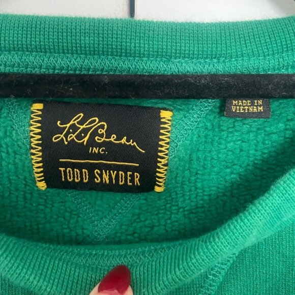 Todd Snyder x LL Bean Portland Maine Green Crewneck Cotton Sweater / Sweatshirt - Picture 3 of 5